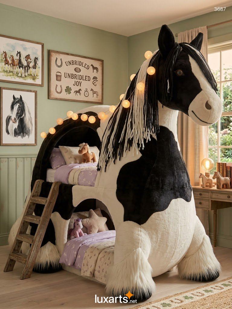 Horse Bunk Bed Designs: Giant Plush Beds for Magical Kids’ Rooms 3687 horse bunk bed 20260916 10