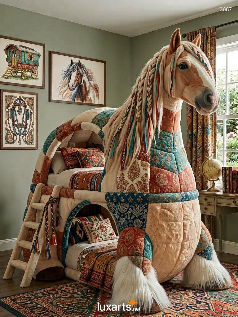 Horse Bunk Bed Designs: Giant Plush Beds for Magical Kids’ Rooms 3687 horse bunk bed 20260916 11