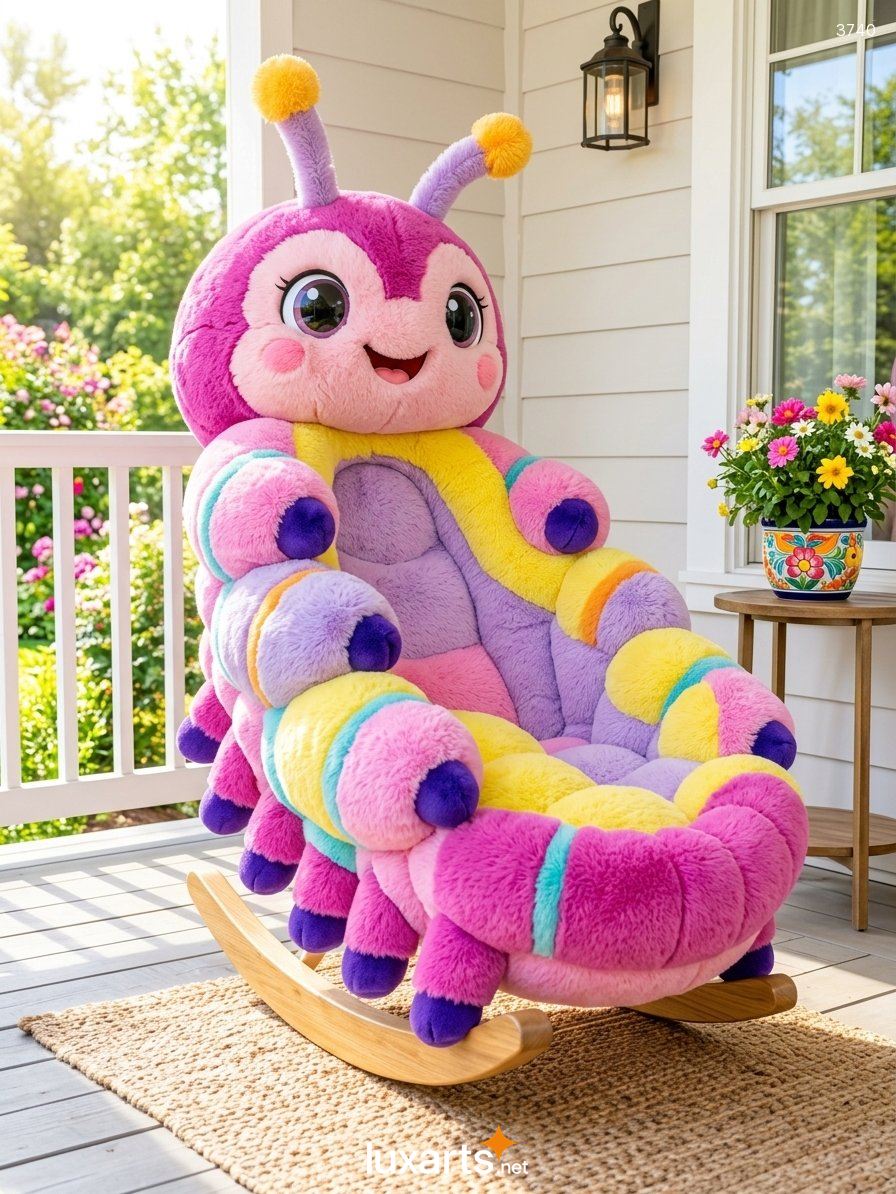 Caterpillar Shaped Rocking Chair: A Cute and Comfy Plush Seat for Any Room 3740 caterpillar shaped rocking chair 12