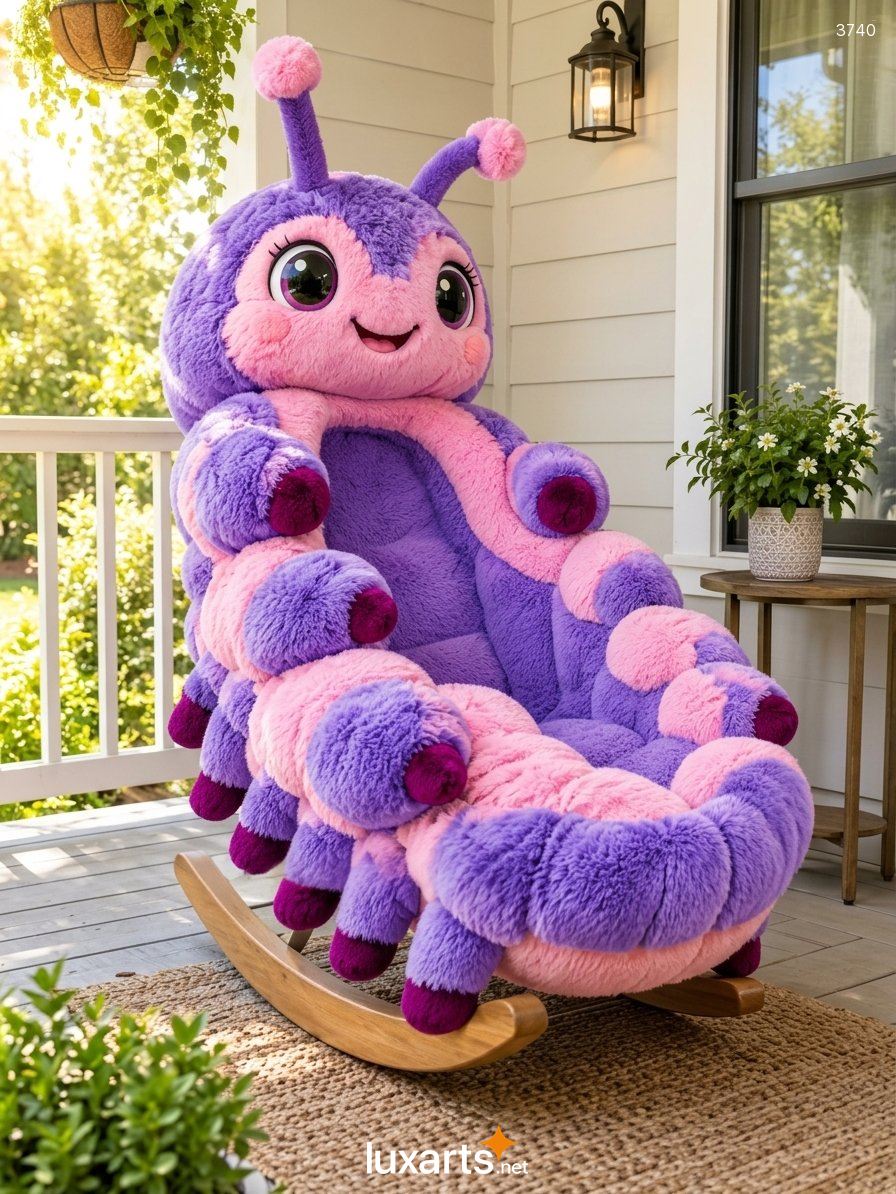 Caterpillar Shaped Rocking Chair: A Cute and Comfy Plush Seat for Any Room 3740 caterpillar shaped rocking chair 3