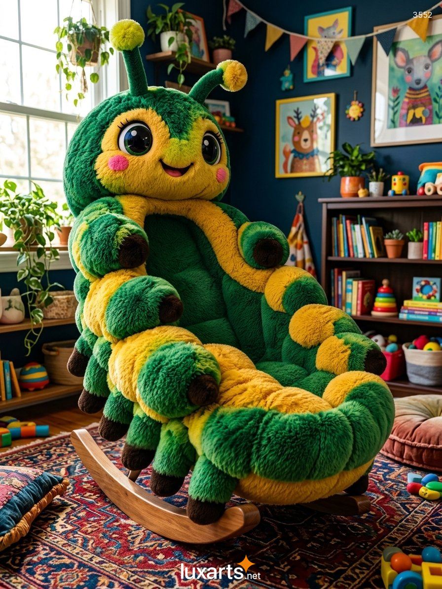 Caterpillar Shaped Rocking Chair: A Cute and Comfy Plush Seat for Any Room 3740 caterpillar shaped rocking chair 3 3