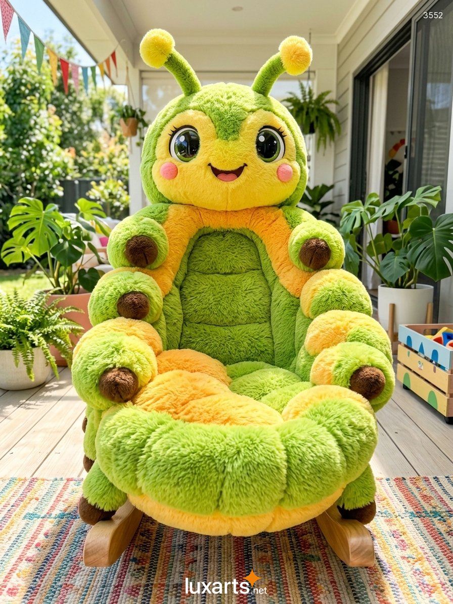 Caterpillar Shaped Rocking Chair: A Cute and Comfy Plush Seat for Any Room 3740 caterpillar shaped rocking chair 3 6