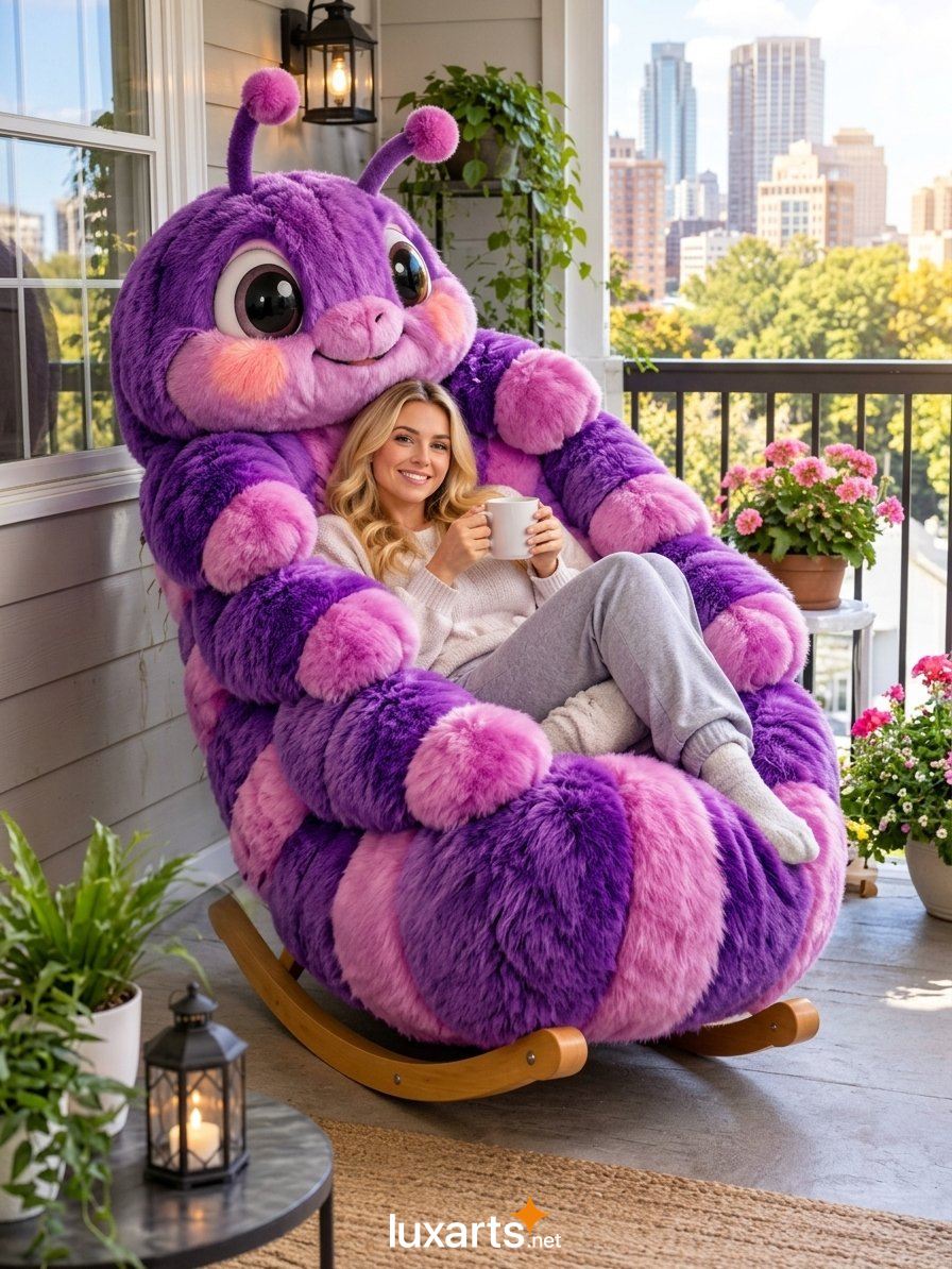 Caterpillar Shaped Rocking Chair: A Cute and Comfy Plush Seat for Any Room 3740 caterpillar shaped rocking chair 4
